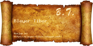 Bleyer Tibor névjegykártya